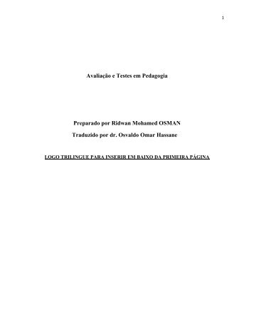 Avaliação e Testes em Pedagogia.pdf - OER@AVU