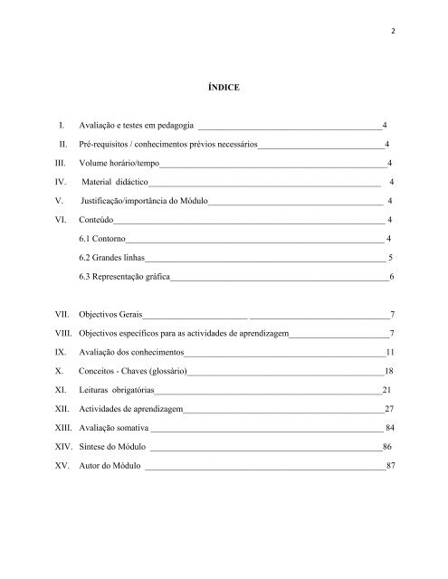 Avaliação e Testes em Pedagogia.pdf - OER@AVU