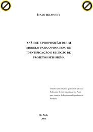 T.F.: Seleção de Projetos Seis Sigma – Análise Prática ... - PRO - USP