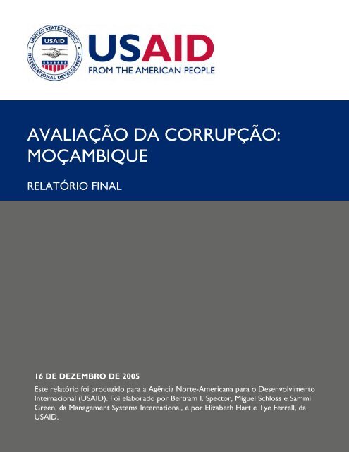 AVALIAÇÃO DA CORRUPÇÃO: MOÇAMBIQUE