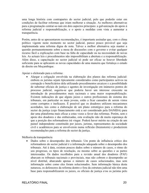 AVALIAÇÃO DA CORRUPÇÃO: MOÇAMBIQUE