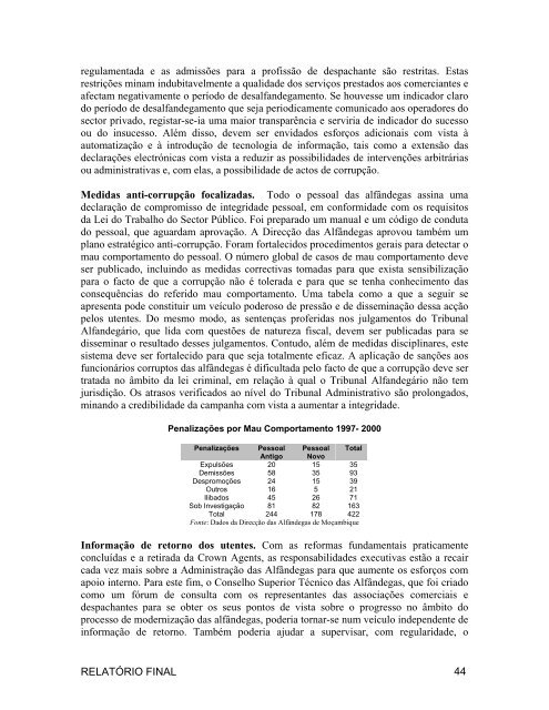 AVALIAÇÃO DA CORRUPÇÃO: MOÇAMBIQUE