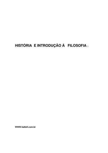 história e introdução à filosofia 2 - Faculdade de Teologia Filadelfia