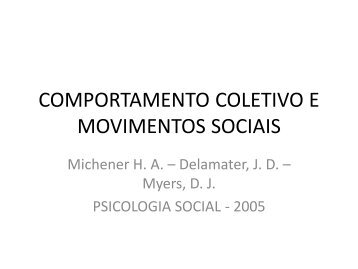 comportamento coletivo e movimentos sociais - Profa. Maria Palmira