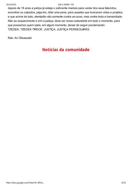 N°197, 25 De Nissan 5770 - Arquivo Histórico Judaico Brasileiro