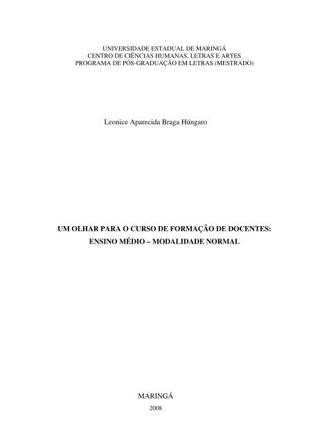 Dissertação completa - Programa de Pós-Graduação em Letras - UEM