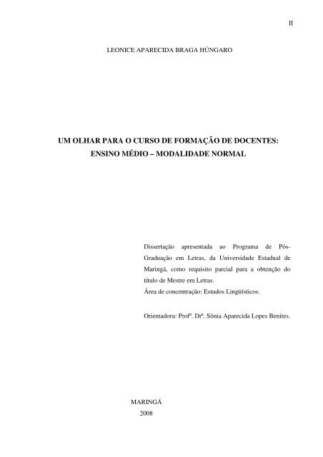 Dissertação completa - Programa de Pós-Graduação em Letras - UEM