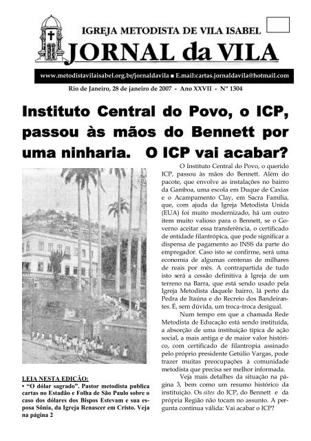 Instituto Central do Povo - Igreja Metodista de Vila Isabel