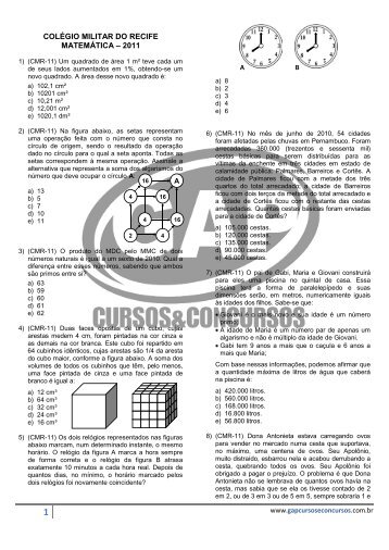 colégio militar do recife matemática – 2011 - GAP | Cursos e ...