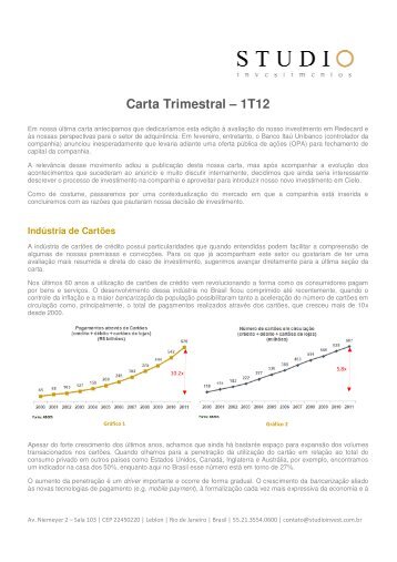 Carta 1Tri2012 - Studio Investimentos