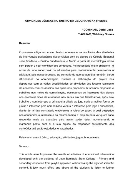 Atividades de Geografia – Caderno Pedagógico de Geografia – 6º a