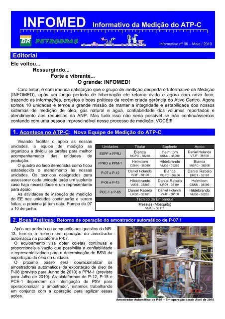 INFOMED Informativo da Medição do ATP-C - Neftemer