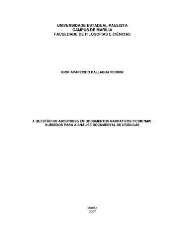 universidade estadual paulista campus de marília faculdade de ...