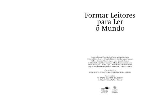 Formar Leitores para Ler o Mundo - Leitura Gulbenkian - Fundação ...