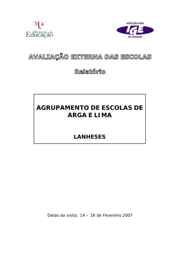 agrupamento de escolas de arga e lima - Inspecção Geral da ...