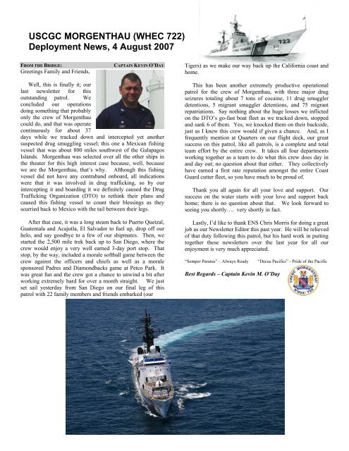 USCGC MORGENTHAU (WHEC 722 ... - U.S. Coast Guard