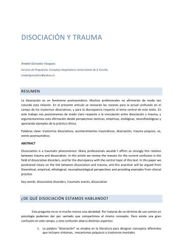 Trauma y disociación, Cadernos de Psicoloxia