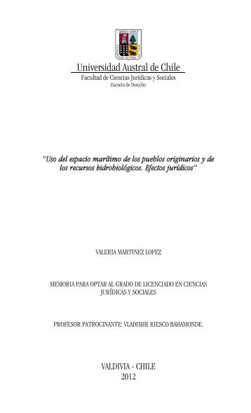 Universidad Austral de Chile - Tesis Electrónicas UACh ...