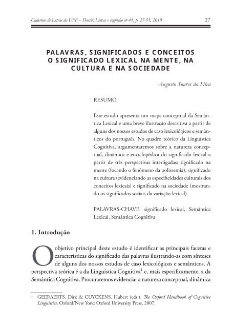 Palavras, significados e conceitos: o significado lexical na ... - UFF