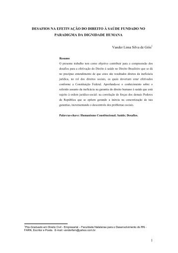 1 DESAFIOS NA EFETIVAÇÃO DO DIREITO À SAÚDE ... - STF