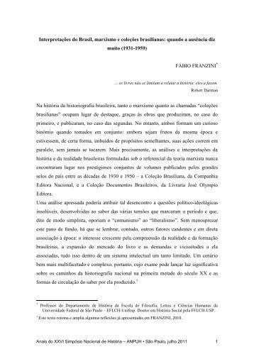 FÁBIO FRANZINI Na hist - XXVI Simpósio Nacional de História