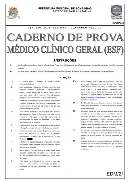 Médico clínico geral (ESF) - Fundação de Apoio a FAFIPA