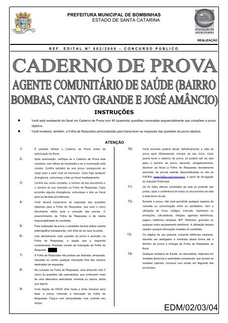 ED02 03 04 AGENTE COMUNITARIO DE SAUDE - TODOS OS ...