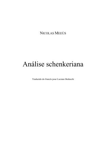 Análise schenkeriana - Nicolas Meeùs - Free