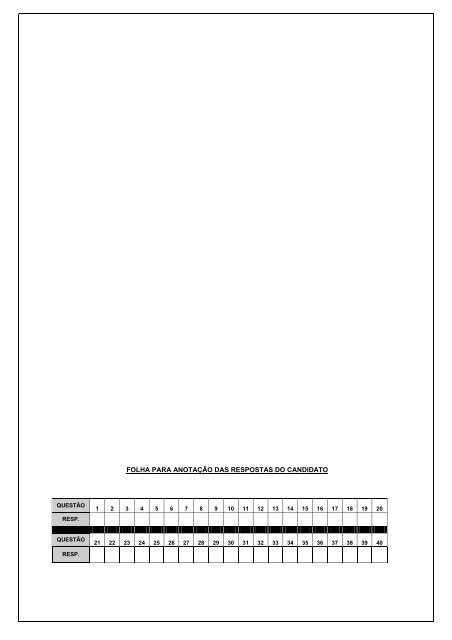 Caderno de prova - Técnico em saneamento