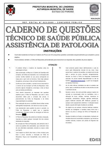 TSP Assistência de patologia - Fundação de Apoio a FAFIPA