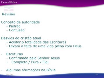 Bibliologia-Suficiencia das Escrituras-aula5_slides.pdf - Ibcu.org.br