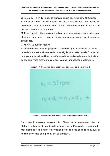 Uso de la Transferencia del Conocimiento Matemático en ... - Ifodes