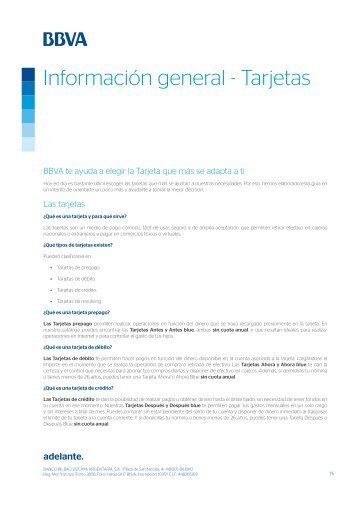 Información general - Tarjetas - BBVA