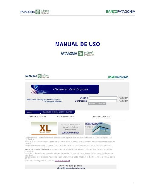MANUAL DE USO Banco Patagonia