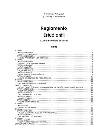 Reglamento Estudiantil - Universidad Pedagogica y Tecnologica de ...