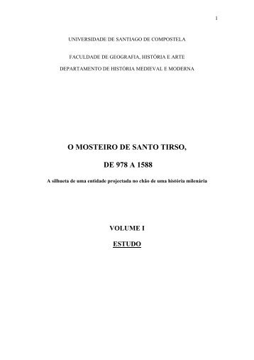 o mosteiro de santo tirso, de 978 a 1588 - Universidade de Santiago ...