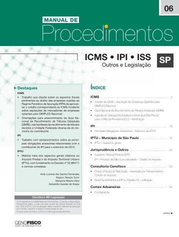 ICMS • IPI • ISS SP - Cenofisco