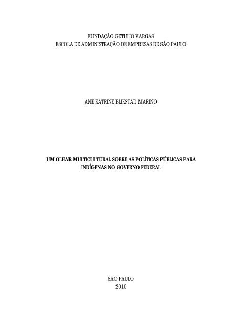 fundação getulio vargas escola de administração de empresas de ...