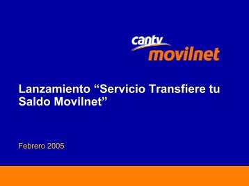 Transfiere tu Saldo Movilnet - Cantv