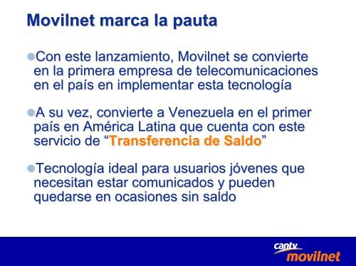 Transfiere tu Saldo Movilnet - Cantv