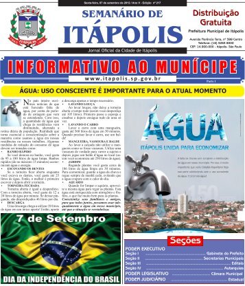 INFORMATIVO AO MUNÍCIPE - Prefeitura Municipal de Itápolis