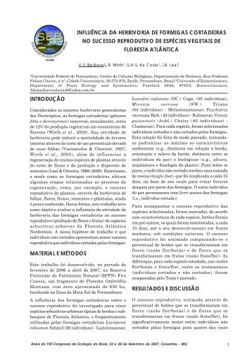influência da herbivoria de formigas cortadeiras no sucesso ...