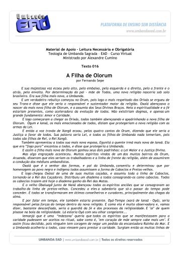 A Filha de Olorum - Umbanda EAD