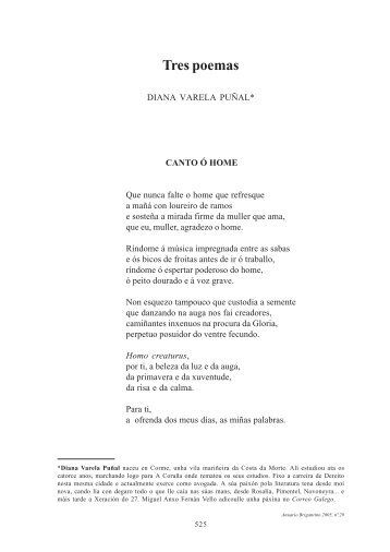 Tres poemas, por DIANA VARELA PUÑAL - Anuario Brigantino