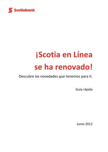 ¡Scotia en Línea se ha renovado! - Scotiabank