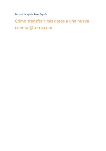 Cómo transferir mis datos a una nueva cuenta @terra.com