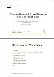 Psychodiagnostik im Rahmen der Begutachtung - Universitäre ...