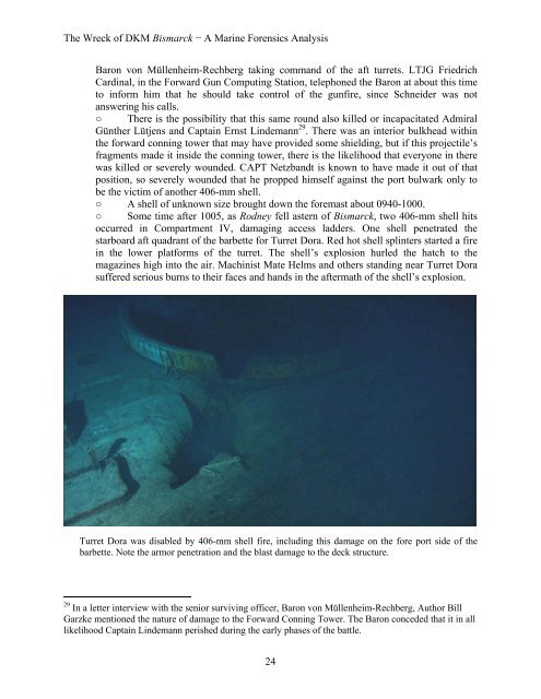 The Wreck of DKM Bismarck − A Marine Forensics Analysis 1 The ...