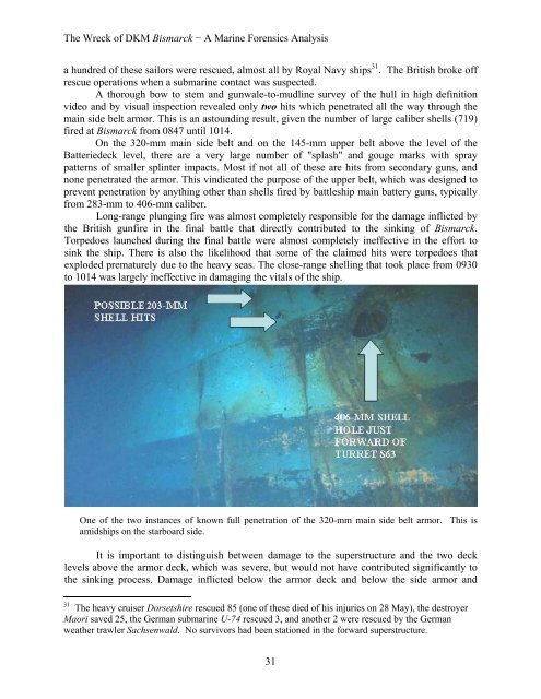 The Wreck of DKM Bismarck − A Marine Forensics Analysis 1 The ...