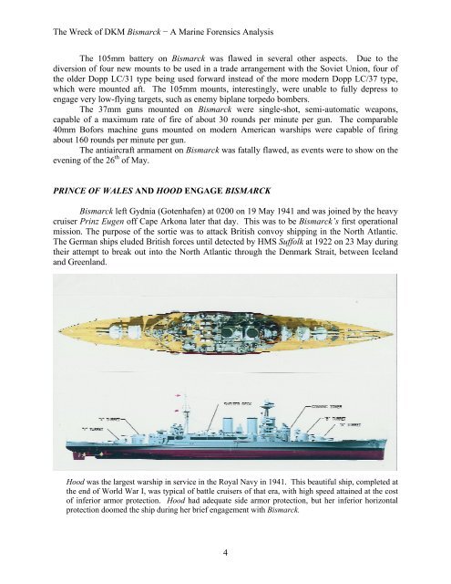 The Wreck of DKM Bismarck − A Marine Forensics Analysis 1 The ...